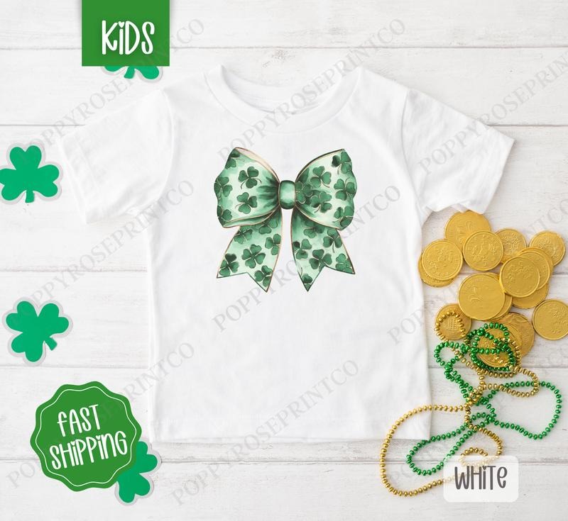 St Patrick Bow 1 Kids Shirt - St Patrick's Day Children's Tshirt