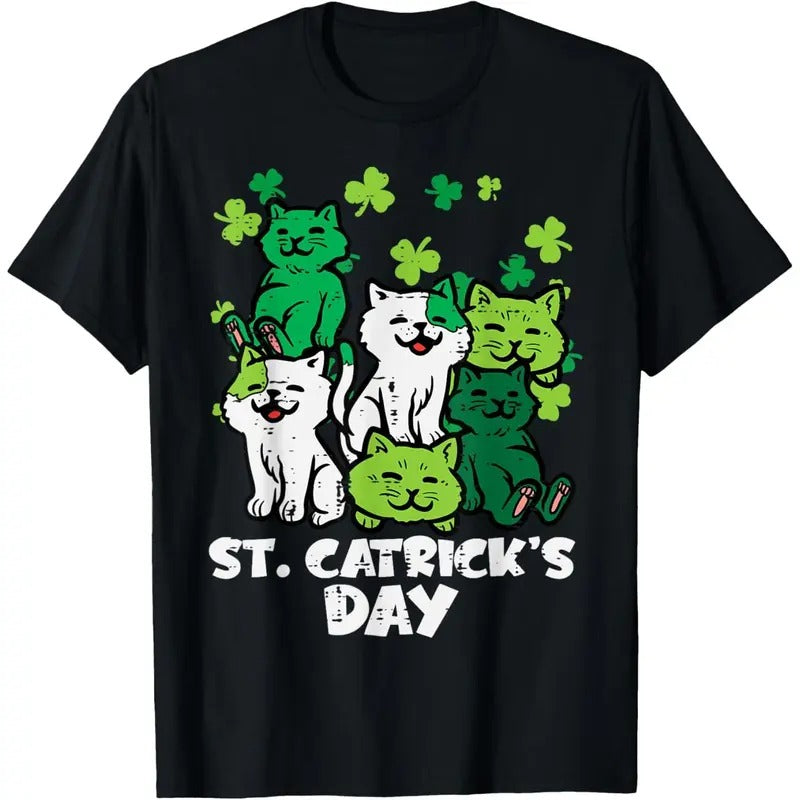 St Patricks Catricks Day Cats Saint Pattys Women Girls Kids T-Shirt made in USA Hoodie, Sweatshirt | HypeCrazeTee.com
