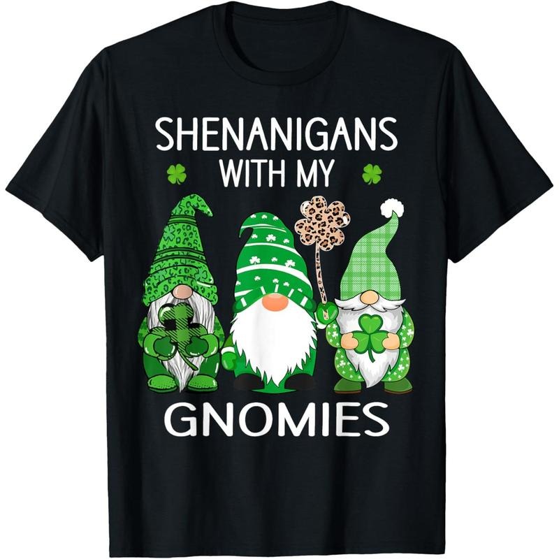 St Patricks day lucky Shamrock leopard gnomes Irish women T-Shirt Hoodie, Sweatshirt | HypeCrazeTee.com