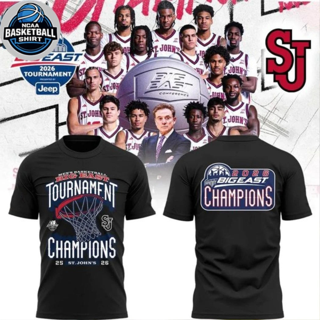 St. John’s University Men’s Basketball Big East Tournament Champions 2026 Hoodie T-Shirt