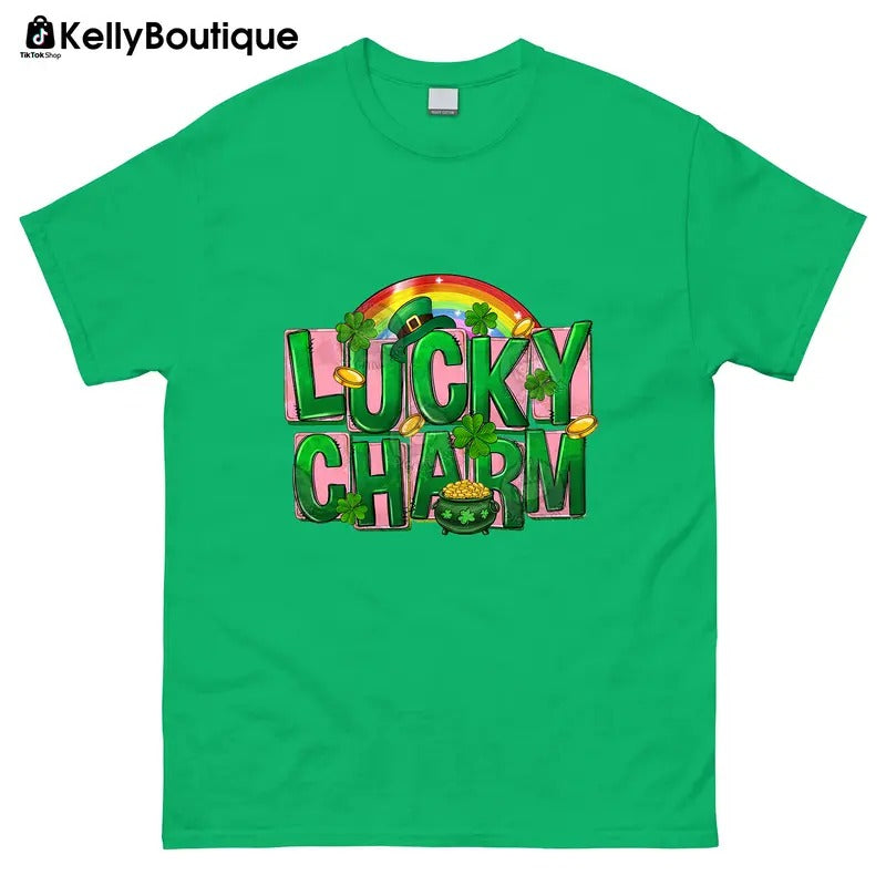St. Patrick's Day Lucky Charm Shirt, Funny St. Paddy's Day Lucky Shamrock Irish Pride Graphic Printed Unisex Classic...