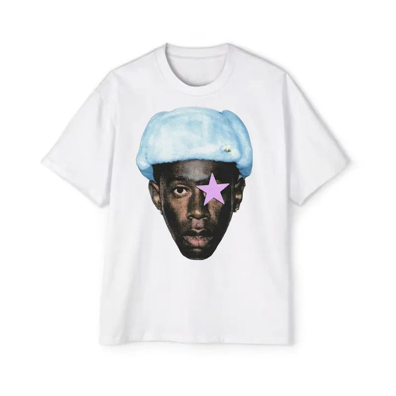 Stand Apart from the Crowd with Tylerrr Star Big Face Shirt's Striking Design Hoodie, Sweatshirt | HypeCrazeTee.com