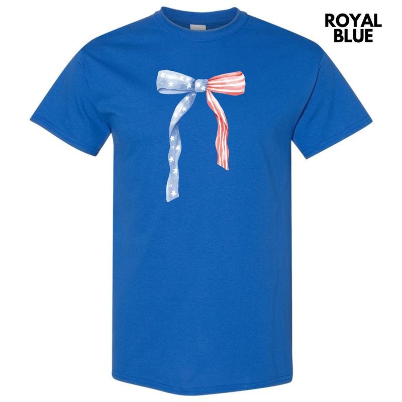 Stars & Stripes Bow Gildan Short Sleeve T-Shirt 'NLB' Hoodie, Sweatshirt | HypeCrazeTee.com
