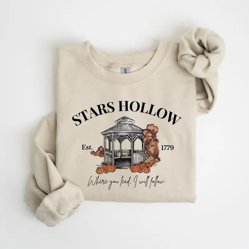 Stars Hollow Sweatshirt, Stars Hollow Where You Lead I Will Follow Shirt, Vintage Style Lukes Diner Sweatshirt, Annual...
