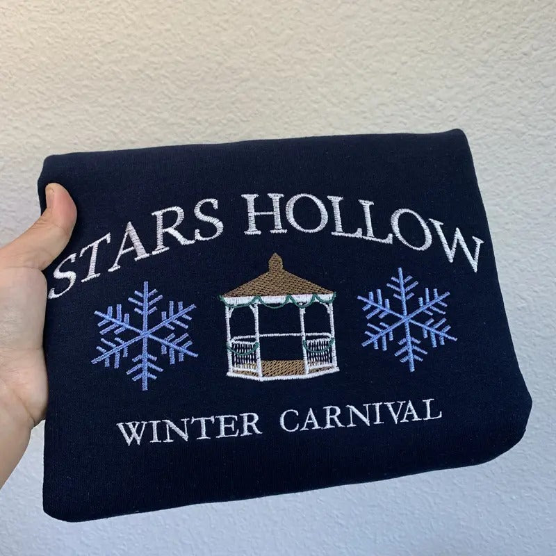Stars Hollow Winter Carnival Embroidered Sweatshirt | Cozy Sweater | Winter Wonderland Apparel | Unisex Holiday...