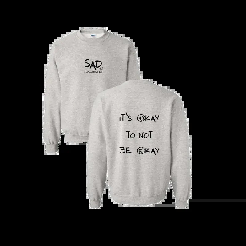 Stay Another Day "It's Okay To Not Be Okay" Mental Health Awareness Sweatshirt Casual Crewneck Stylish Hoodie Small...