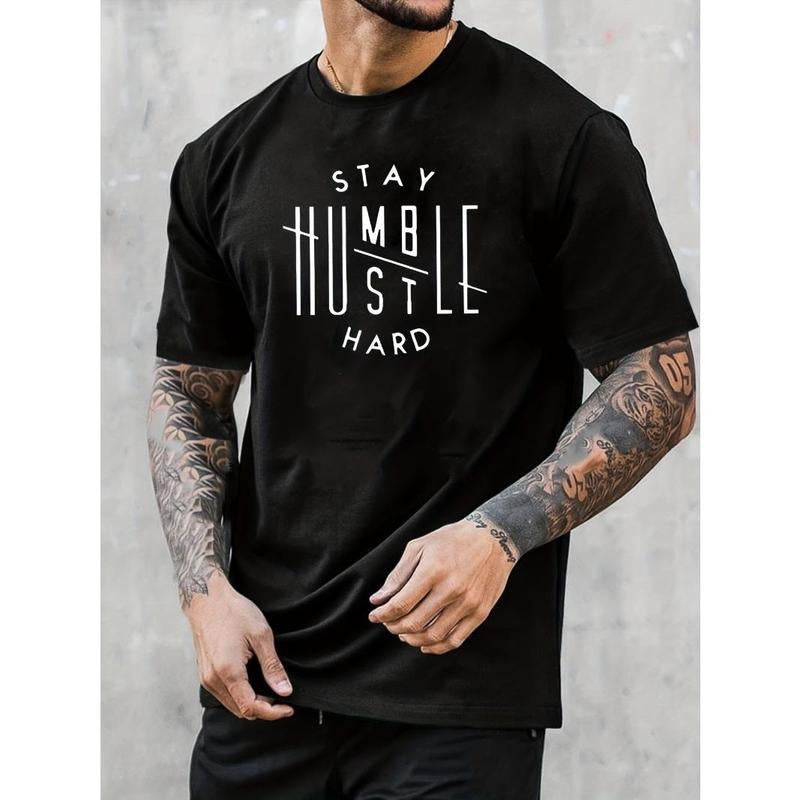 'Stay Humble Hustle Hard' Print Shirt Casual Summer Spring Fall Tops As Made USA T-Shirts, Hoodie, Sweatshirt