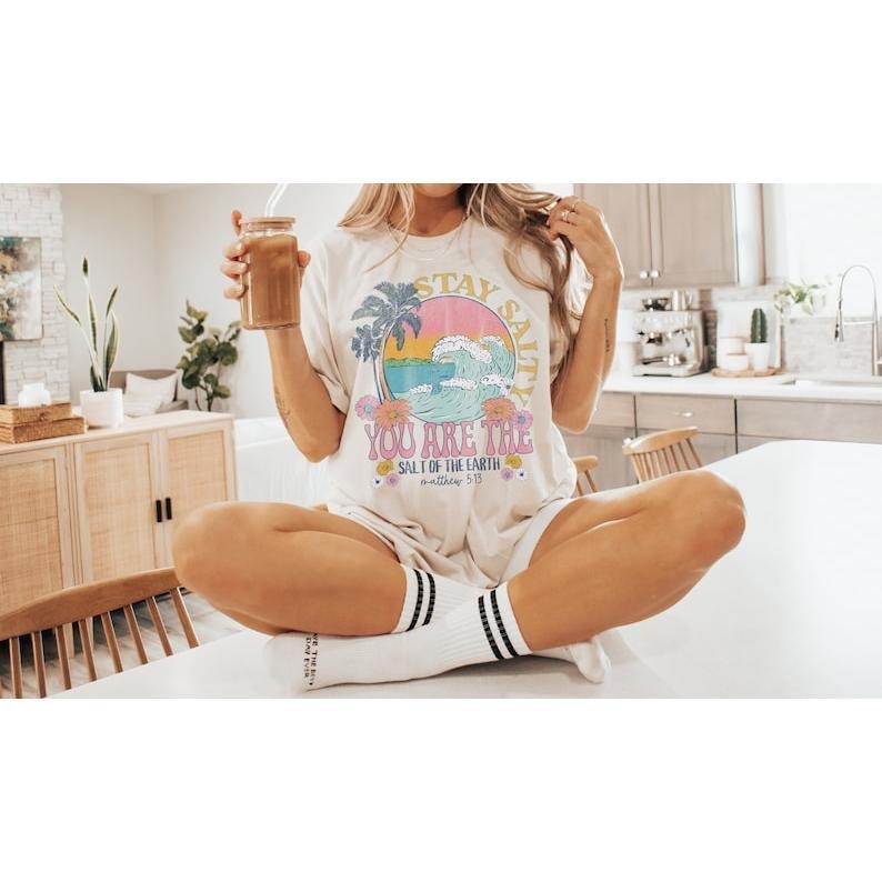 Stay Salty Bible Verse Shirt Christian Shirt Beach Faith Based Shirt Christian Jesus T-Shirts, Hoodie, Sweatshirt