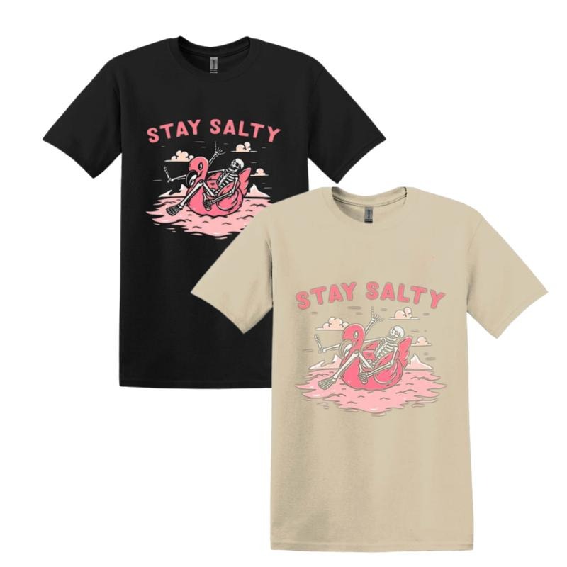 Stay Salty Shirt, Salty Skeleton Sweatshirt, Beach Holiday Hoodie, Funny Skeleton Beach T-shirt, Summer Trip 2024 Tee