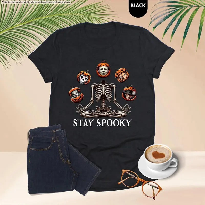 Stay Spooky Shirt, Funny Skeleton Shirt, Spooky Season Shirt, Halloween Tshirt, Gift For Halloween, Pumpkin Shirt, Stay...
