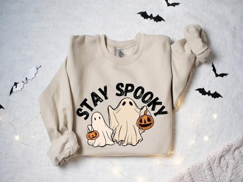 Stay Spooky Sweatshirt, Halloween Sweatshirt, Halloween Gift Hoodie, Womens Halloween Sweatshirt, Spooky Season Shirt,...