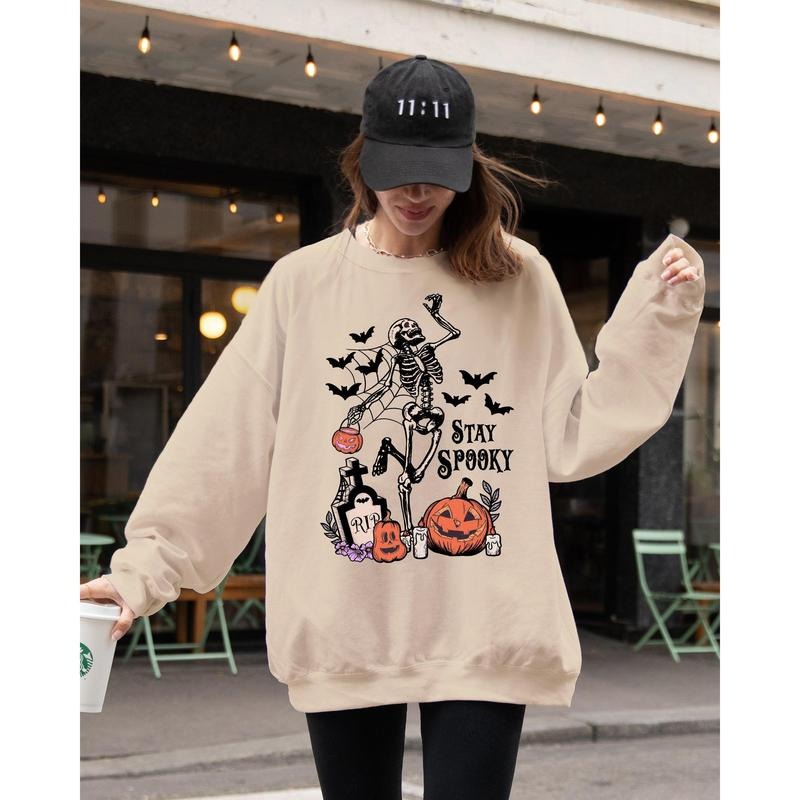 Stay Spooky, Skeleton Dancing, Halloween, Jack-o-lantern Sweatshirt T-Shirts, Hoodie | HypeCrazeTee.com