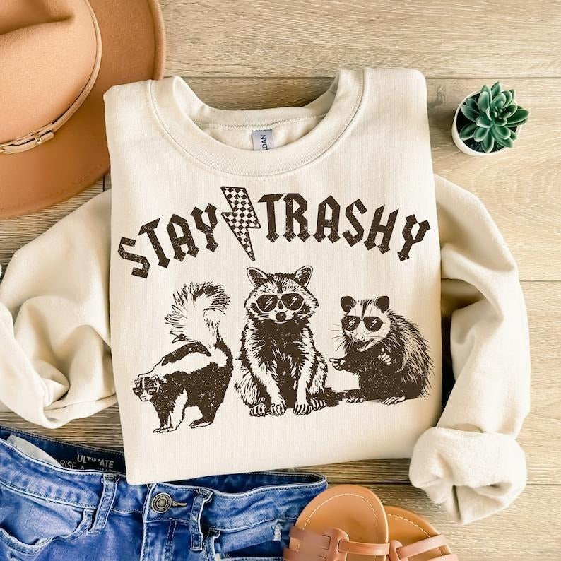 Stay Trashy Shirt Funny Stay Trashy Raccoons Opossums Squad Team Trash T-Shirts, Hoodie, Sweatshirt