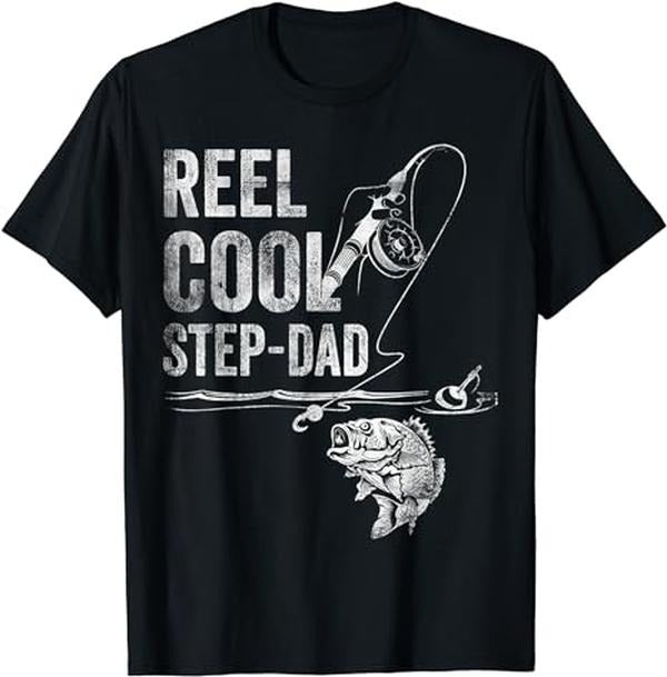 Stepdad T Shirt, Gifts For Stepdad, Reel Cool Step-Dad Fish Fishing Shirt Father's Day Gift T-Shirt Menswear Casual...