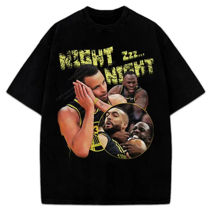 Steph Graphic Tee Night Night Celebration Funny Draymond Gobert Meme Basketball Fan Apparel T-Shirt Crewneck Cotton...