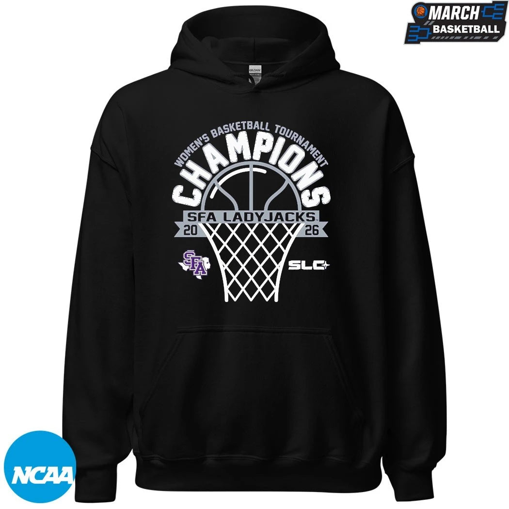 Stephen F Austin Ladyjacks 2026 Southland Conference Women’s Basketball Tournament Champions T-Shirts