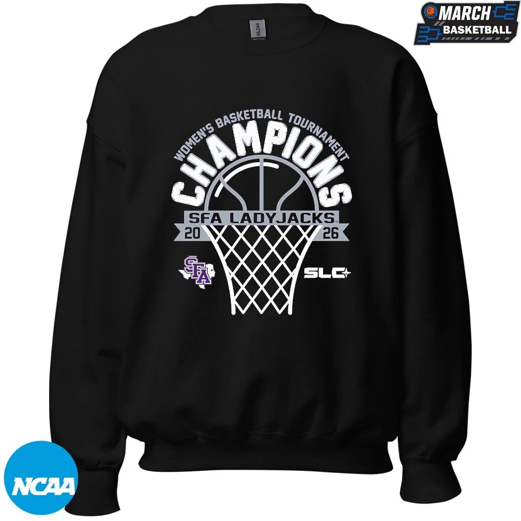 Stephen F Austin Ladyjacks 2026 Southland Conference Women’s Basketball Tournament Champions T-Shirts