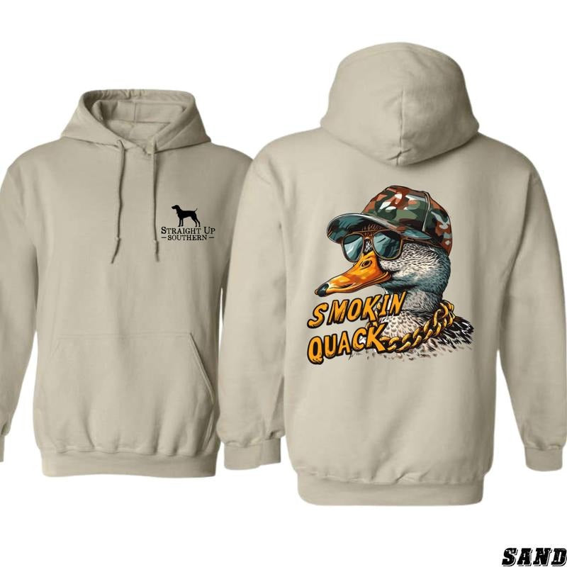 Straight Up Southern Hoodie - Fun and Quirky Design Featuring Smokin' Quack Graphics, Unisex Casual Sweatshirt for Duck...