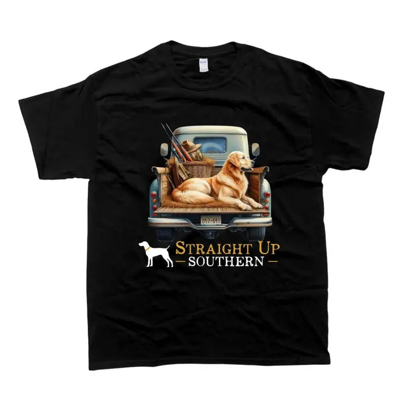 Straight Up Southern T-Shirt - Golden Retriever Casual Top Hoodie, Sweatshirt | HypeCrazeTee.com