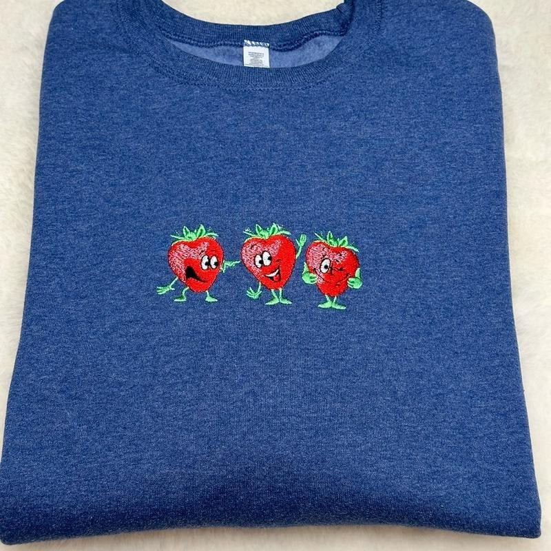 Strawberries Embroidered T-Shirts, Hoodie, Sweatshirt
