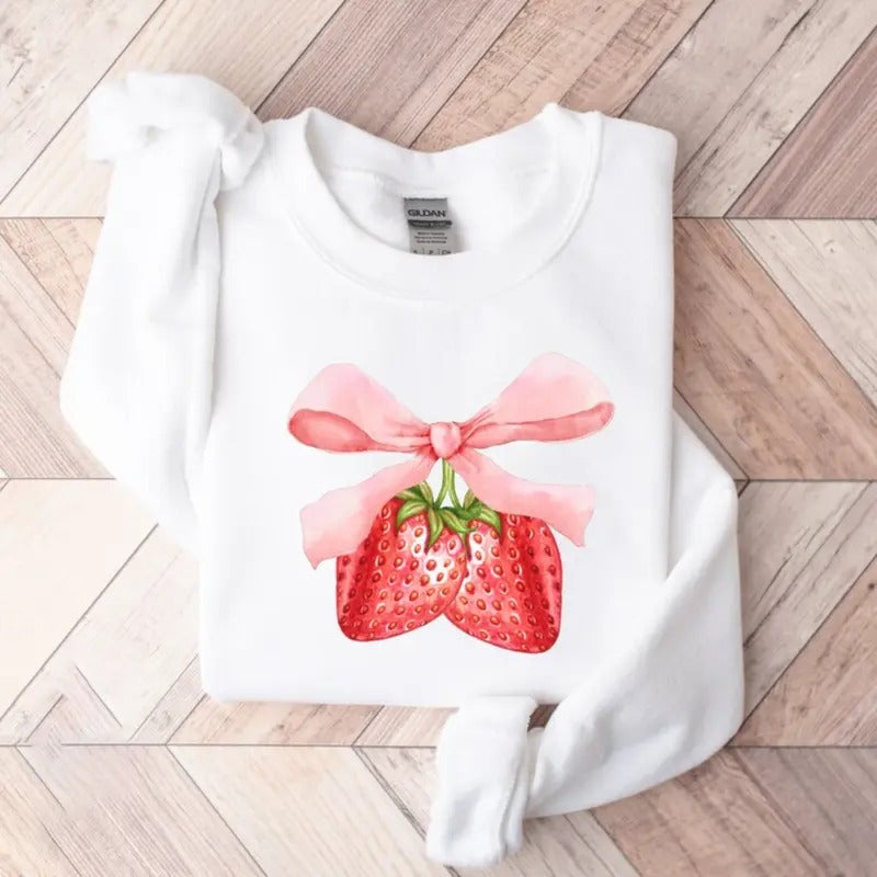 Strawberry  Soft Girl Era Sweatshirt, Strawberry Sweatshirt, Soft Girl Aesthetic T-Shirts, Hoodie | HypeCrazeTee.com