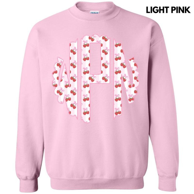 Strawberry Stripe Monogram Sweatshirt 'NLB' T-Shirts, Hoodie | HypeCrazeTee.com