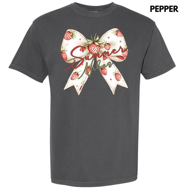Strawberry Summer Bow Comfort Colors 'NLB' T-Shirts, Hoodie, Sweatshirt