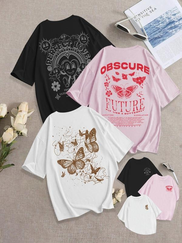 Street Style Loose-Fit Graphic Print T-Shirt, Y2K Minimalist Casual Wear, Unique Retro Comfortable Streetwear Choice...