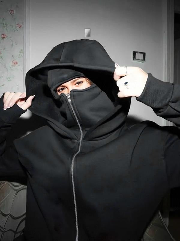 Street Style Women's Dual-Layer Hooded Zipper Pocket Sweatshirt, Base Simple Yet Versatile Design, Perfect for Daily Wear...