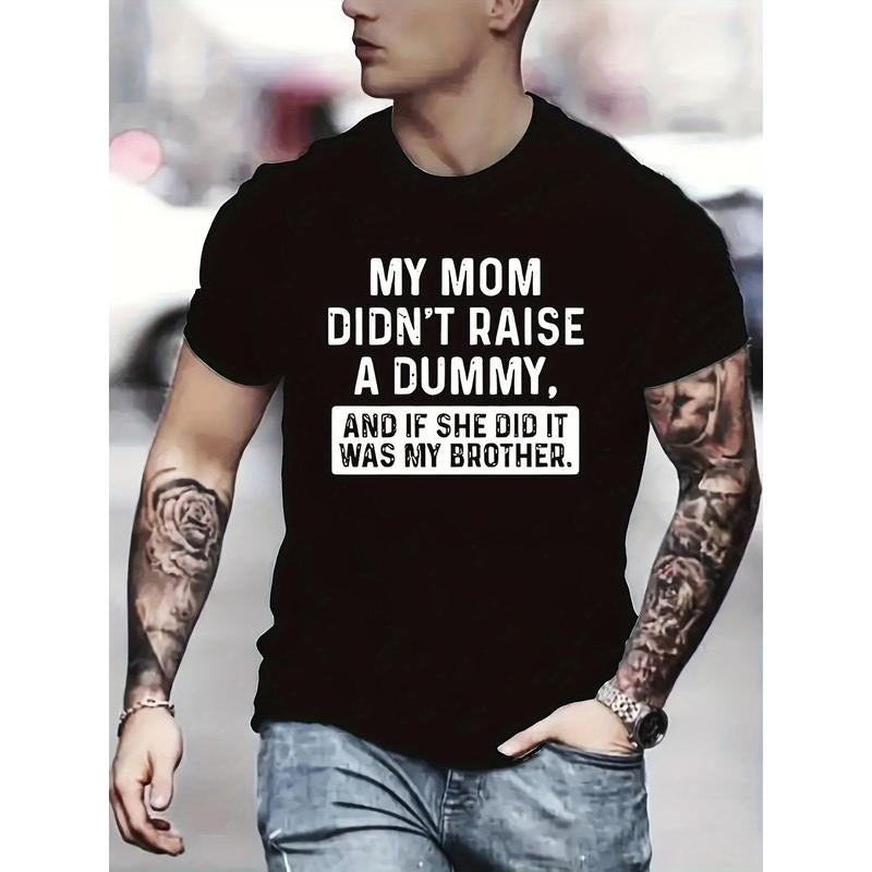 Stretch Opaque Fabric Bold Humorous Printed Men's Crew Neck T-Shirt for Teens Made in USA Hoodie, Sweatshirt
