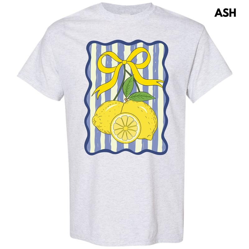Stripe Lemon Coquette Gildan Short Sleeve T-Shirt 'NLB' Hoodie, Sweatshirt | HypeCrazeTee.com