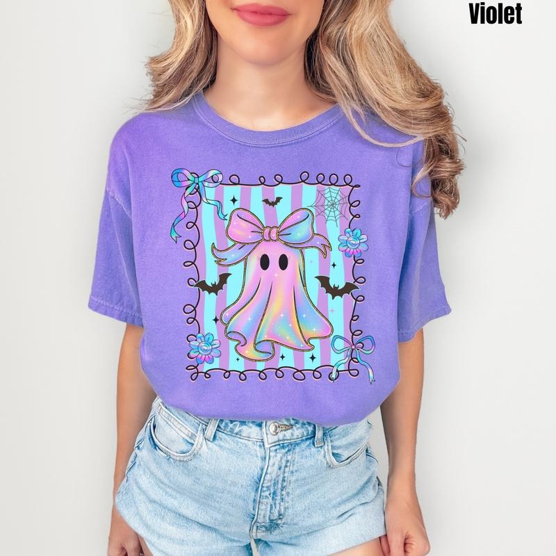 Striped Rainbow Ghost Comfort Colors T-Shirt 'NLB' Hoodie, Sweatshirt | HypeCrazeTee.com