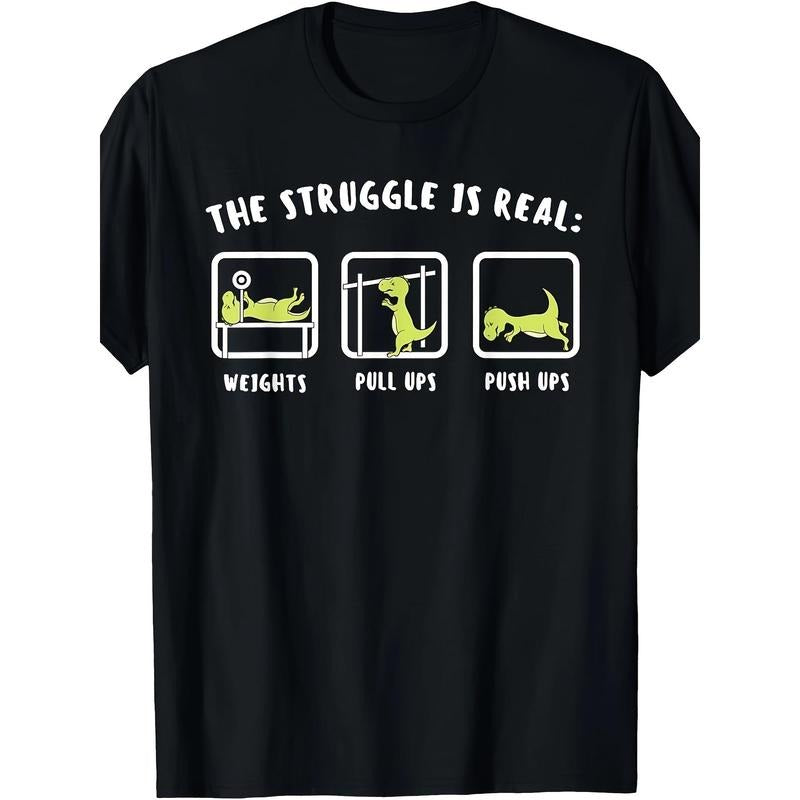 Struggle is a real Dinosaur Gym fan T-shirt Made in USA Hoodie, Sweatshirt | HypeCrazeTee.com