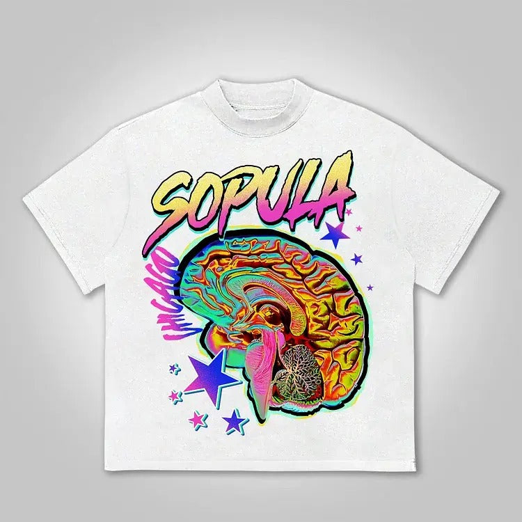 Studio Fun Color Brain Graphic Print Cotton T-Shirt Hoodie, Sweatshirt | HypeCrazeTee.com