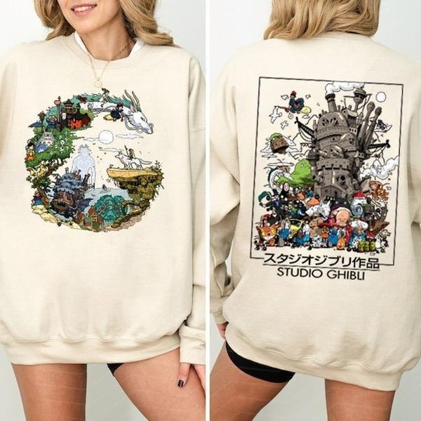 Studio Ghibli Sweatshirt, Studio Ghibli World, Ghibli Studio Shirt, Ponyo Shirt, Howls Moving Castle Shirt, Spirited...