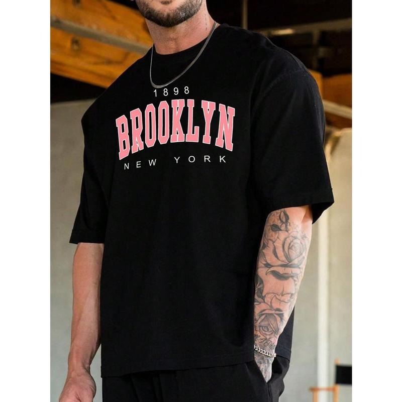 Stylish Black Men's T - Shirt - "1898 Brooklyn New York" Retro - Style Print Hoodie, Sweatshirt | HypeCrazeTee.com