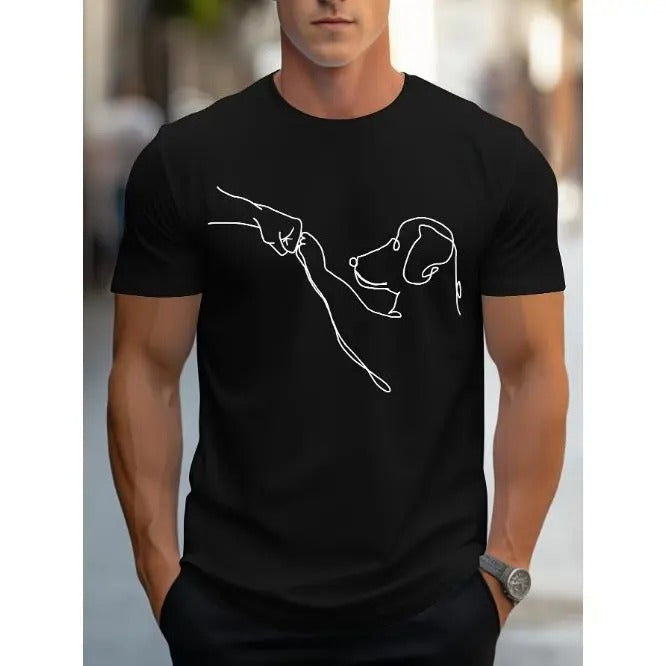 Dog Print Round Neck Short Sleeve Soft Polyester Regular Fit Casual Summer Everyday Made USA T-Shirts, Hoodie, Sweatshirt