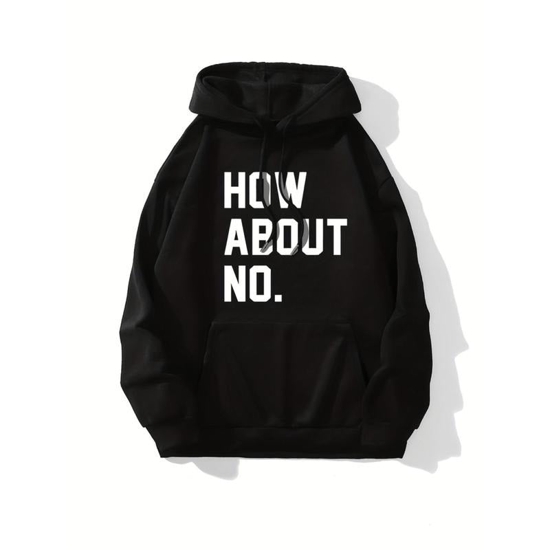 Stylish Letter Print Loose Fit Hoodie - Fashion Hoodies with Drawstring, Kangaroo Pocket, Casual Sweatshirt for Women -...