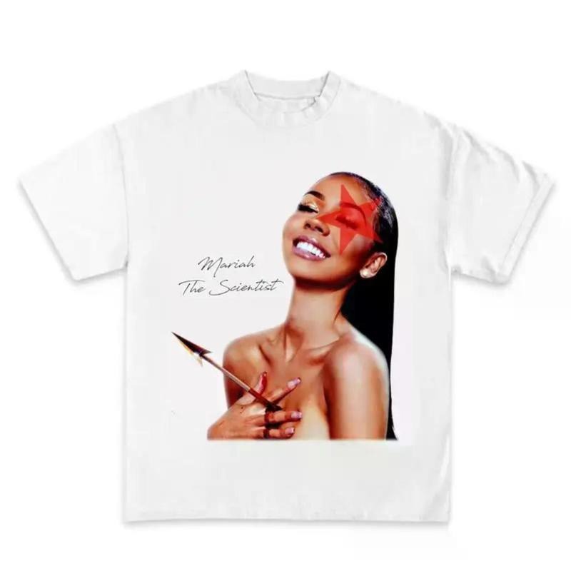Stylish Star Graphic T-Shirt for Enthusiasts of Mariah the Scientist Casual Basic Tee Casual Relaxed Fit Hoodie, Sweatshirt