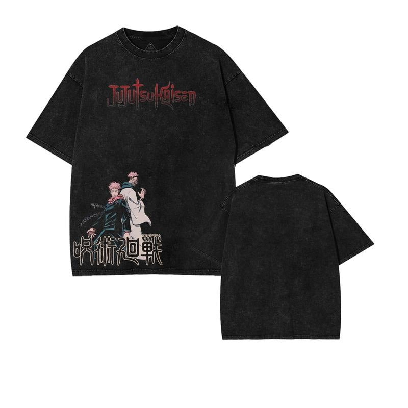 Sukuna & Gojo Jujutsu Kaisen Anime Graphic Tee Oversized Cotton T-Shirt for Men Women Cool Manga Shirt Trendy Japanese...