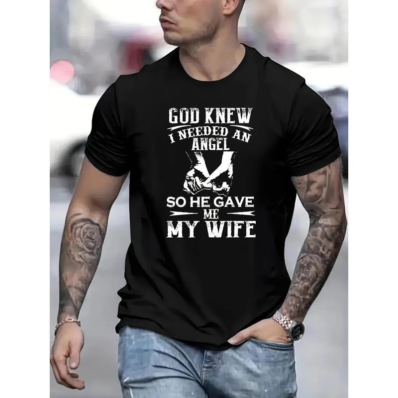 Summer Casual Men's Short Sleeve God gave me my wife Printed T-shirt Made in USA Hoodie, Sweatshirt | HypeCrazeTee.com