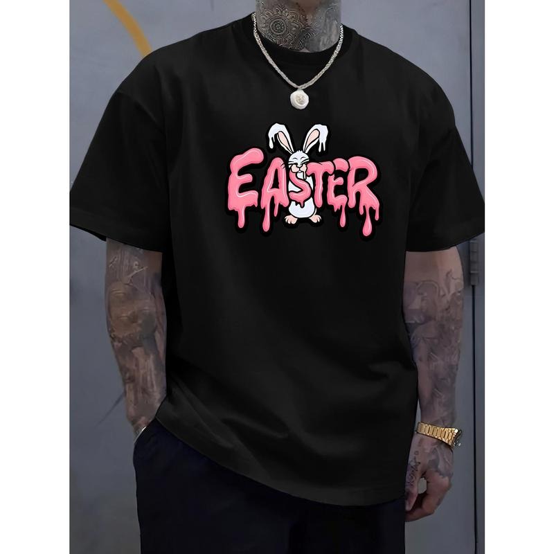 Summer Casual, Men's Easter Bunny Graphic T-Shirt