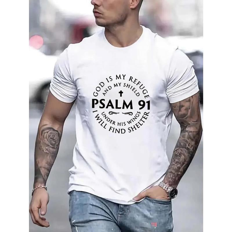 [Summer Fashion Letter Print Tee] Men's Casual Letter Print T-Shirt