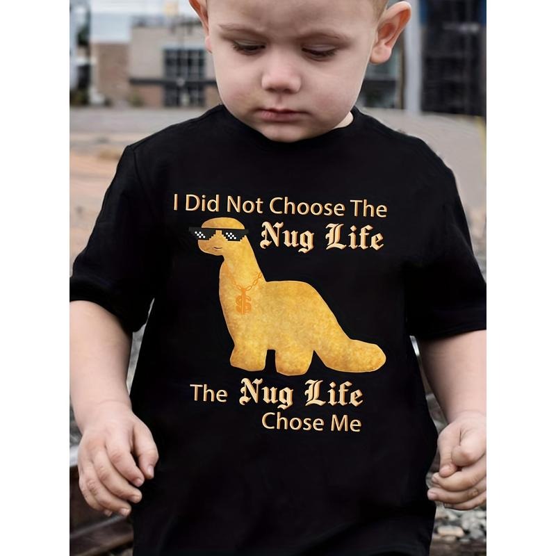 Summer Fashion Short Sleeve T-Shirt for Boys with 'I Did Not Choose The Nug Life, The Nug Life Chose Me' Print Hoodie,...