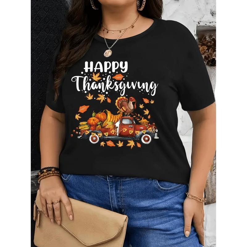 Women's Plus Size Thanksgiving Graphic T-Shirt