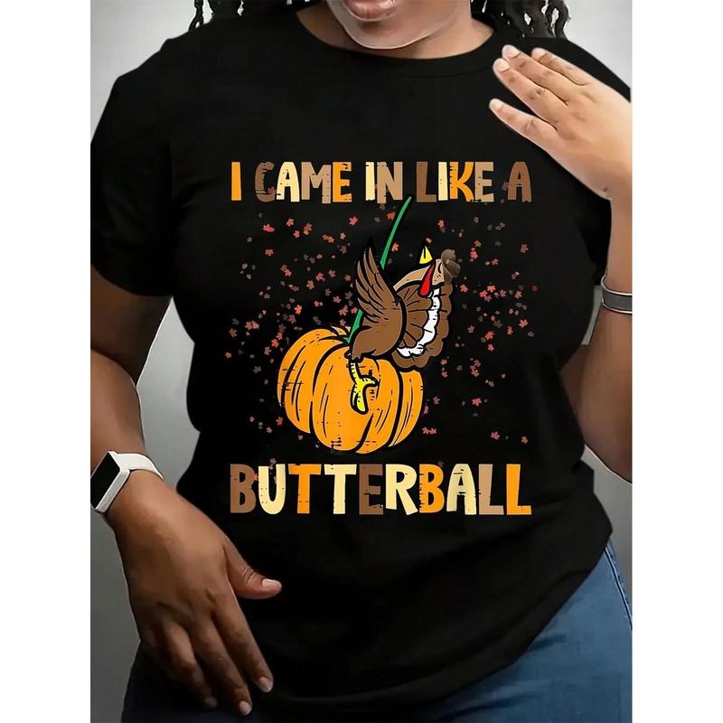 Women's Plus Size Thanksgiving Graphic T-Shirt