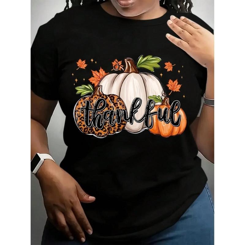 Women's Plus Size Thanksgiving Graphic T-Shirt