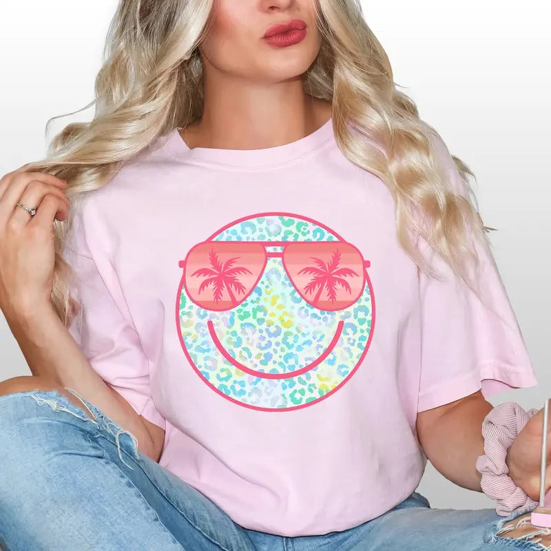 Summer Smile Face Shirt Happy Face Summer Printed Feral Girl Summer Unhinged Shirt Feral Human Beach Summer Comfy Fabric Tops Womenswear Cotton Fabric Relaxed Fit Chic T-Shirts, Hoodie, Sweatshirt