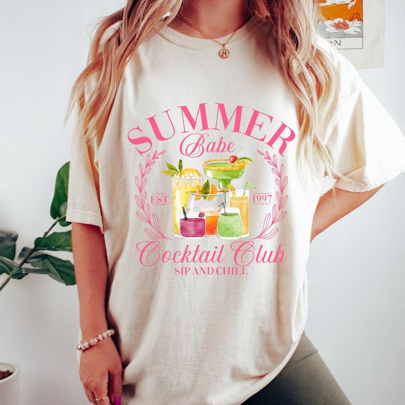 Summer Social Club Coquette Cocktail Soft Girl Era Retro Summer Girls Trip  T-shirt, sweater and Hoodie Sweatshirt