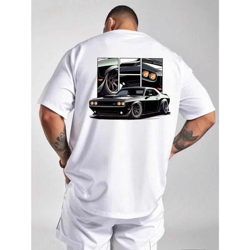 Men's Solid Color Round Neck Short Sleeve Casual T-Shirt, Simple Style, Suitable For Spring/Summer Streetwear Top Black...